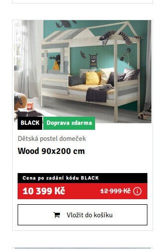 Dětská postel domeček Wood 90x200 cm