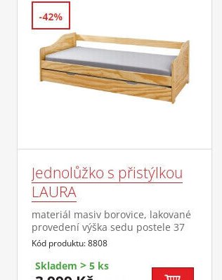 Jednolůžko s přistýlkou LAURA