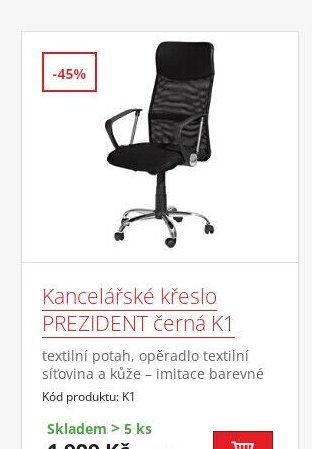 Kancelářské křeslo PREZIDENT černá K1