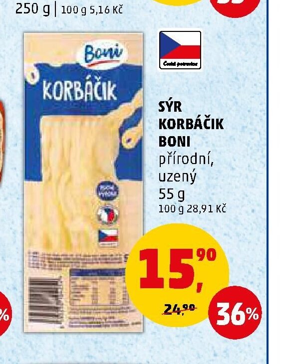 Sýr korbáčik Boni přírodní, uzený - Penny Market aktualniletaky.eu