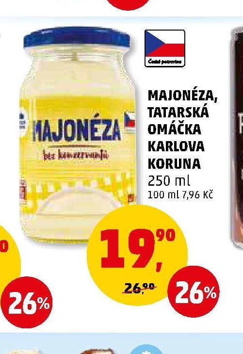 MAJONÉZA, TATARSKÁ OMÁČKA KARLOVA KORUNA - Penny Market aktualniletaky.eu