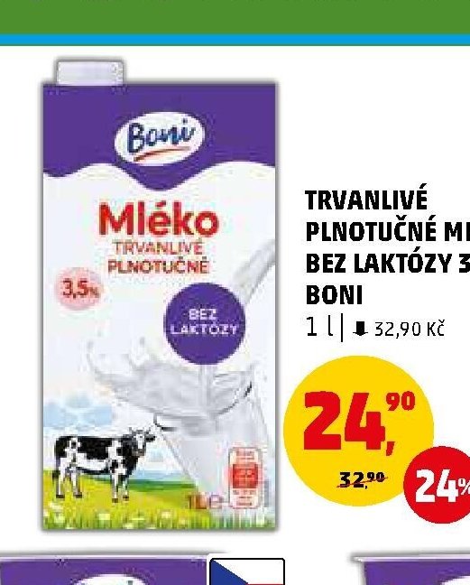 TRVANLIVÉ PLNOTUČNÉ MLÉKO BEZ LAKTÓZY 3,5% BONI - Penny Market aktualniletaky.eu