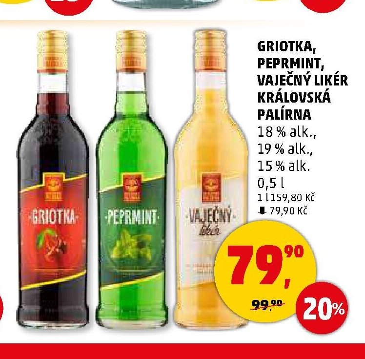GRIOTKA, PEPRMINT, VAJEČNÝ LIKÉR KRÁLOVSKÁ PALÍRNA - Penny Market aktualniletaky.eu