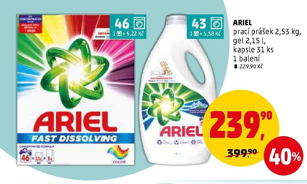 ARIEL prací prášek - Penny Market aktualniletaky.eu