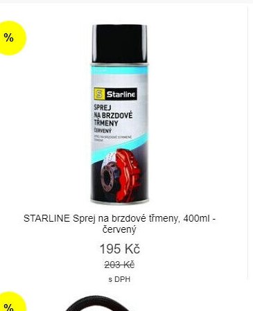 STARLINE Sprej na brzdové třmeny, 400ml - červený