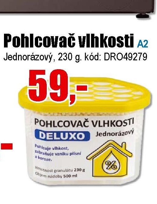 Pohlcovač vlhkosti Deluxo jednorázový 230 g - EVA.cz aktualniletaky.eu