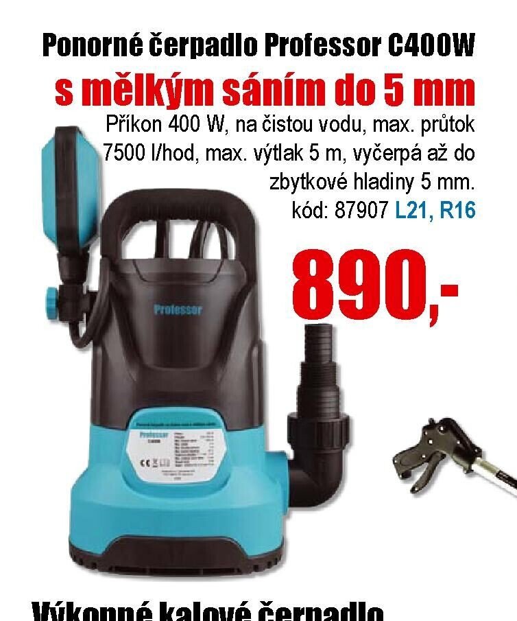 Ponorné čerpadlo Professor C400W - EVA.cz aktualniletaky.eu