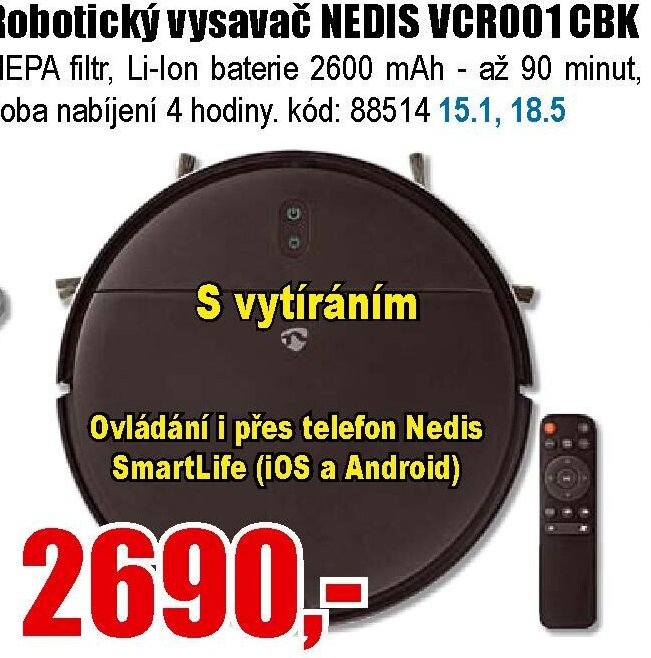 Robotický vysavač NEDIS VCR001CBK - EVA.cz aktualniletaky.eu