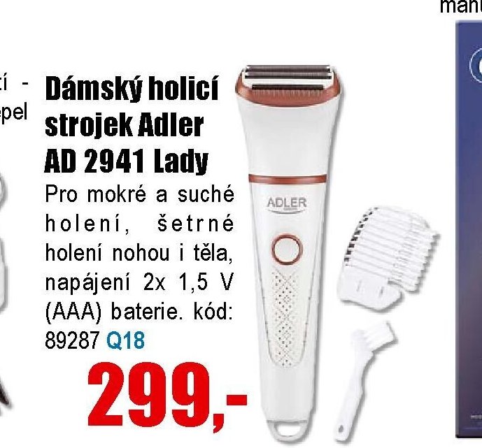 Dámský holicí strojek Adler AD 2941 Lady - EVA.cz aktualniletaky.eu