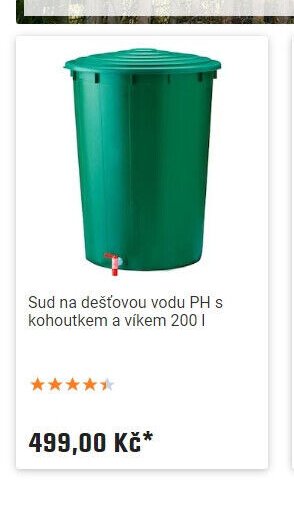 Sud na dešťovou vodu PH s kohoutkem a víkem 200 l
