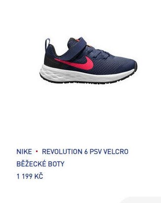 NIKE REVOLUTION 6 PSV VELCRO BĚŽECKÉ BOTY