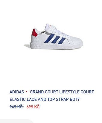 ADIDAS GRAND COURT LIFESTYLE COURT ELASTIC LACE AND TOP STRAP BOTY