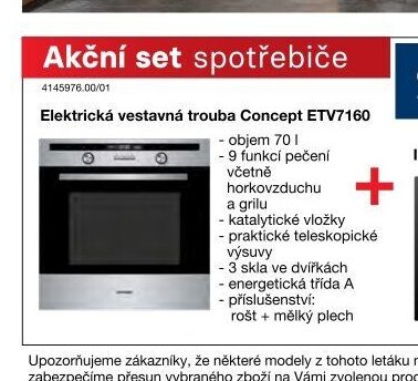 Elektrická vestavná trouba Concept ETV7160