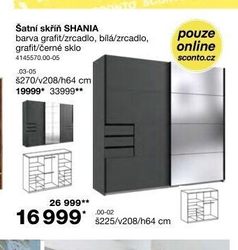 Šatní skříň SHANIA