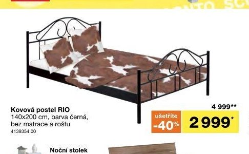 Kovová postel RIO