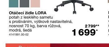 Otáčecí židle LORA
