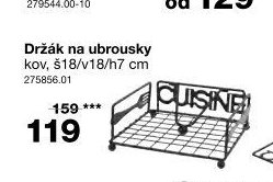 Držák na ubrousky kov