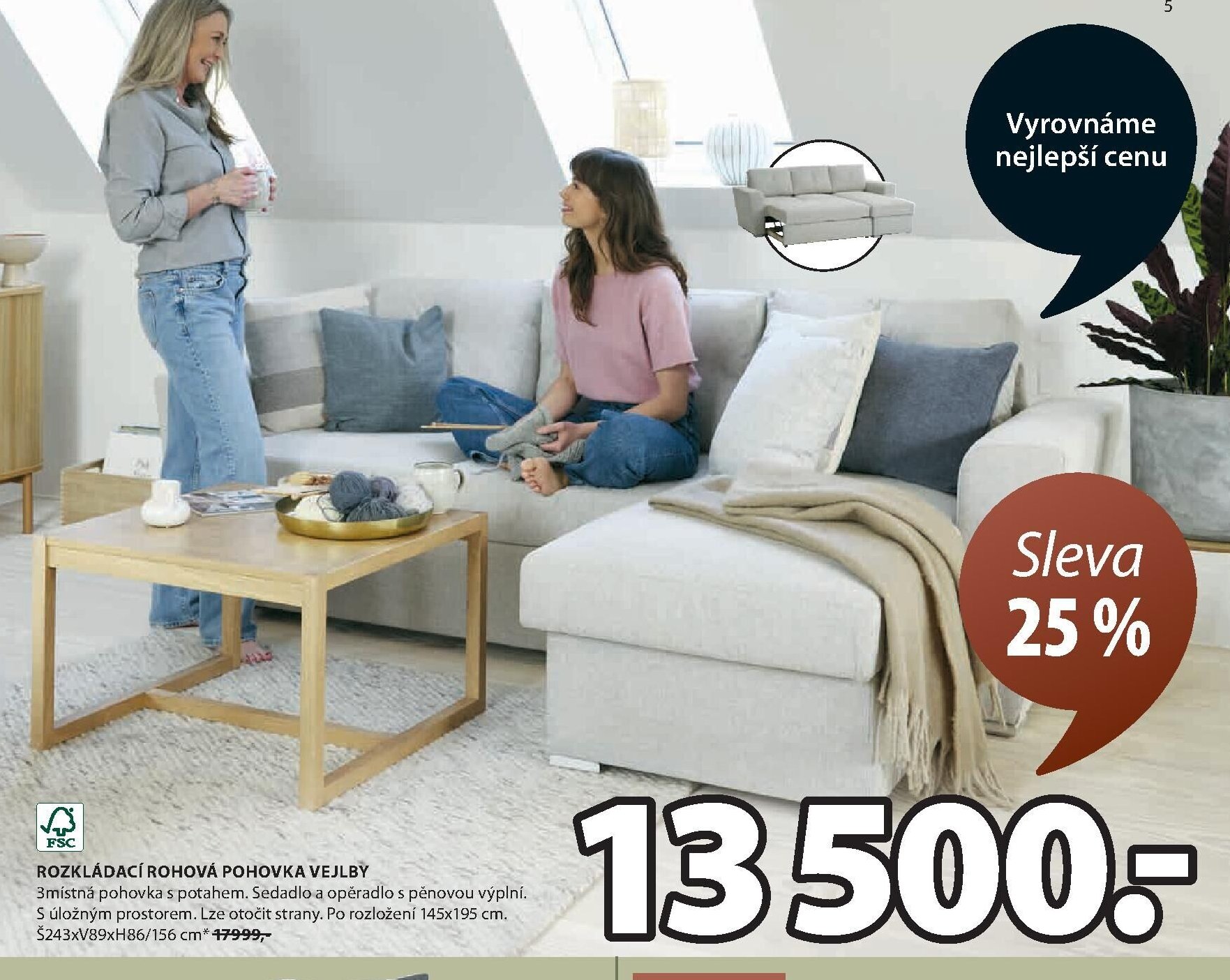 ROZKLÁDACÍ ROHOVÁ POHOVKA VEJLBY