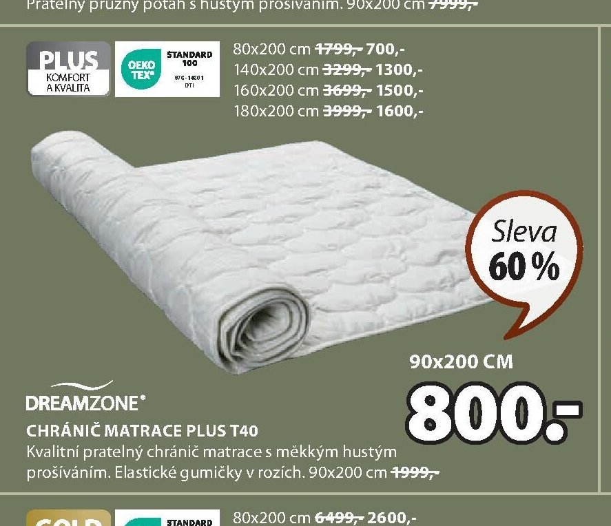 DREAMZONE CHRÁNIČ MATRACE PLUS T40