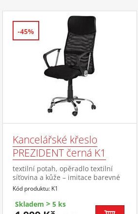 Kancelářské křeslo PREZIDENT černá K1