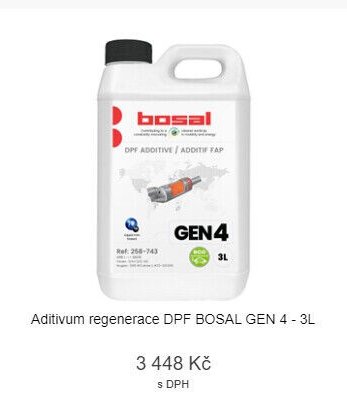 Aditivum regenerace DPF BOSAL GEN 4 - 3L