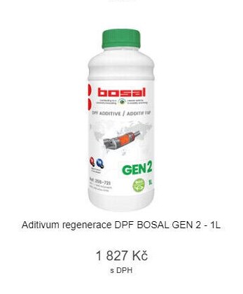 Aditivum regenerace DPF BOSAL GEN 2 - 1L