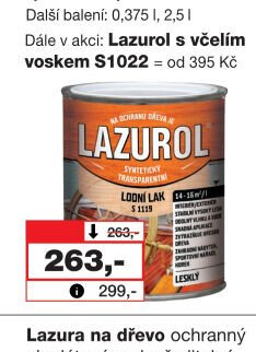 LAZUROL lak lodní S1119 - Barvy a laky drogerie aktualniletaky.eu