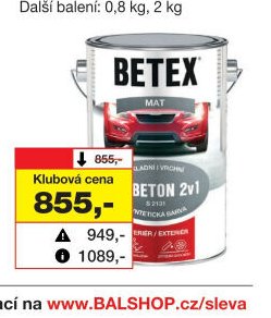 BETEX 2v1 na beton - Barvy a laky drogerie aktualniletaky.eu