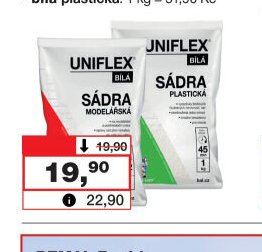 UNIFLEX sádra, 1 kg, bílá