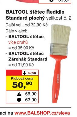 BALTOOL štětec Ředidlo Standard plochý velikost č. 2