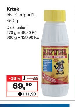 Krtek čistič odpadů, 450 g