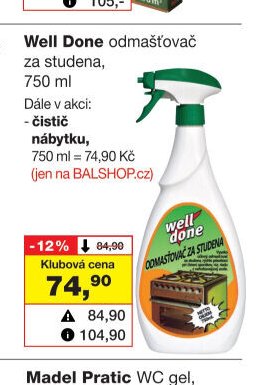 Well Done odmašťovač za studena, 750 ml