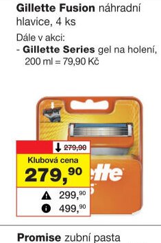 Gillette Fusion náhradní hlavice, 4 ks