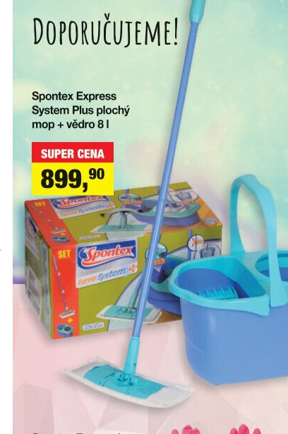 Spontex Express System Plus plochý mop + vědro 8 l