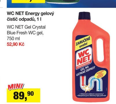 WC NET Energy gelový čistič odpadů, 1 l