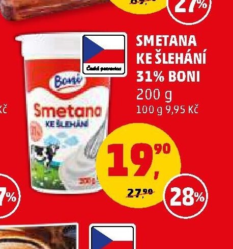 SMETANA KE ŠLEHÁNÍ 31 % BONI 200 g - Penny Market aktualniletaky.eu