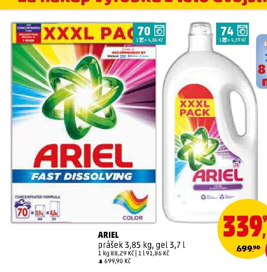ARIEL prášek 3,85 kg, gel 3,7 l - Penny Market aktualniletaky.eu