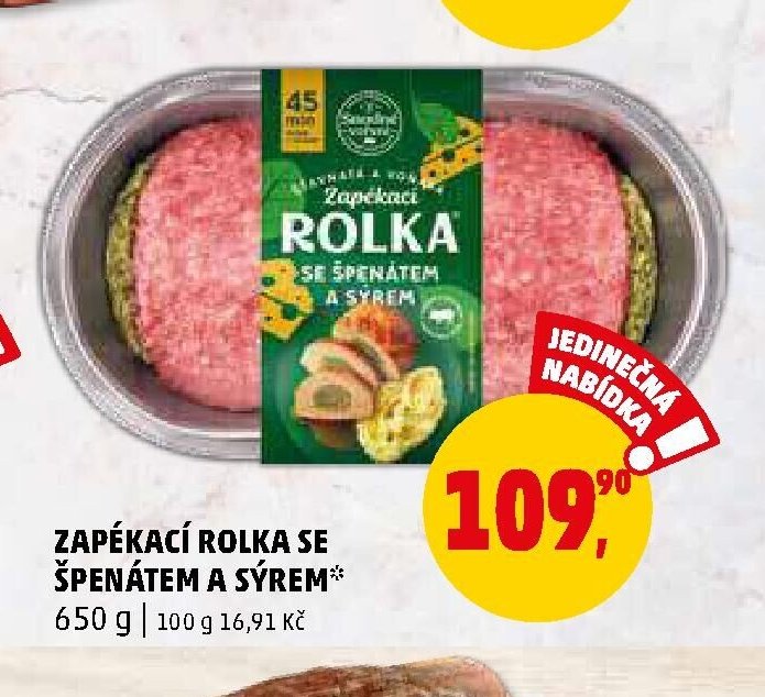 ZAPÉKACÍ ROLKA SE ŠPENÁTEM A SÝREM - Penny Market aktualniletaky.eu