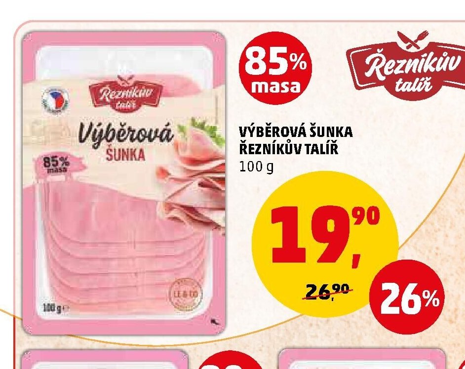 VÝBĚROVÁ ŠUNKA ŘEZNÍKŮV TALÍŘ 100 g - Penny Market aktualniletaky.eu