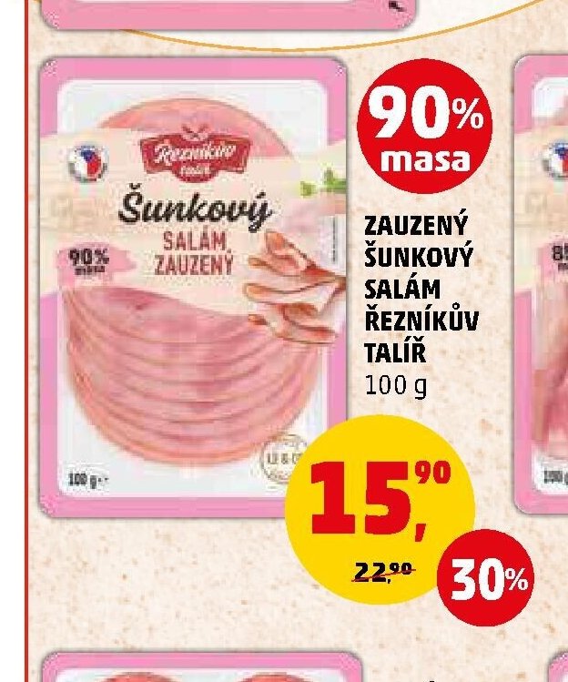 ZAUZENÝ ŠUNKOVÝ SALÁM ŘEZNÍKŮV TALÍŘ 100 g - Penny Market aktualniletaky.eu