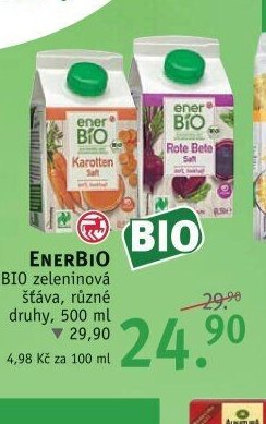 enerBIO zeleninová šťáva