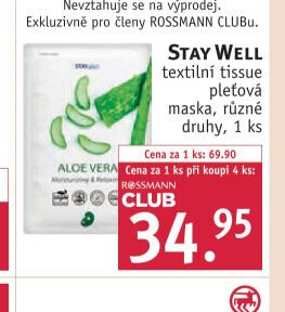 Stay Well textilní pleťové masky