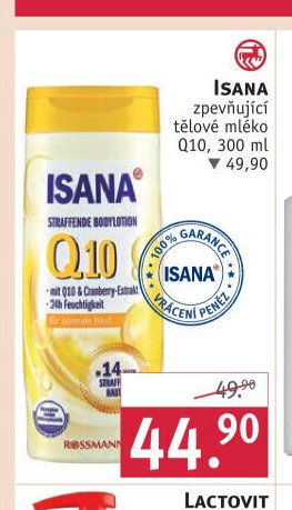 Isana zpevňující tělové mléko Q10