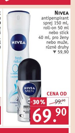 Nivea antiperspirant/roll-on/stick
