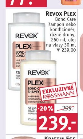 REVOX PLEX Bond Care šampon nebo kondicionér, různé druhy, 260 ml, olej na vlasy 30 ml