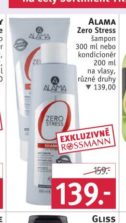 ALAMA Zero Stress šampon 300 ml nebo kondicionér 200 ml na vlasy