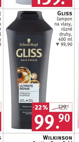 GLISS šampon na vlasy, různé druhy, 400 ml