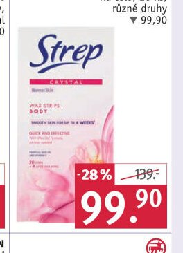STREP Crystal voskové pásky na tělo, 20 ks