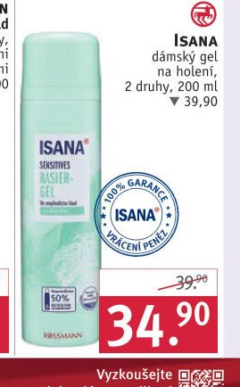 ISANA dámský gel na holení, 2 druhy, 200 ml