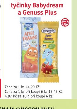 GENUSS PLUS dětské ovocné tyčinky Babydream
